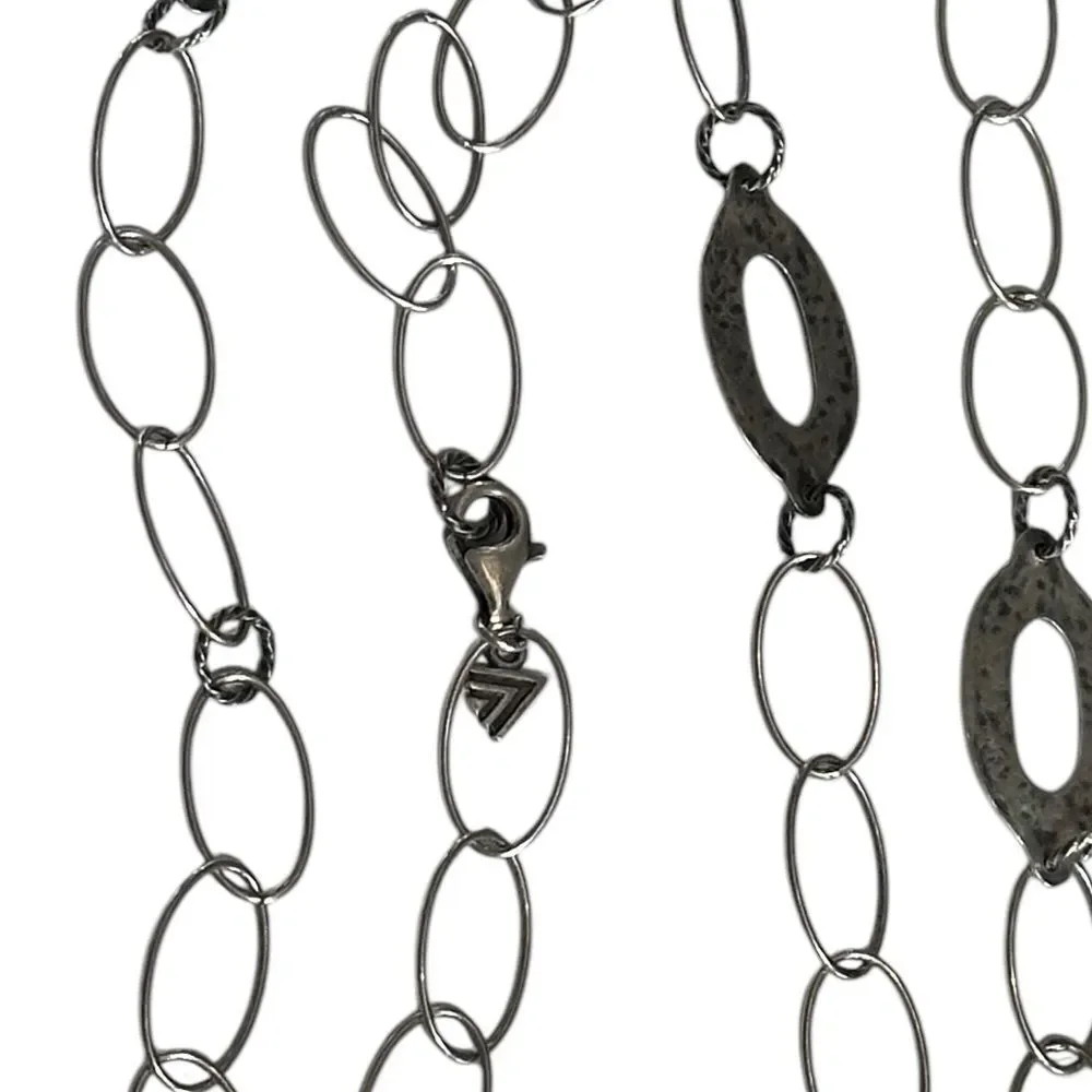 SILPADA N1506 Retired Sterling Silver Oval Link Necklace 35'' Long